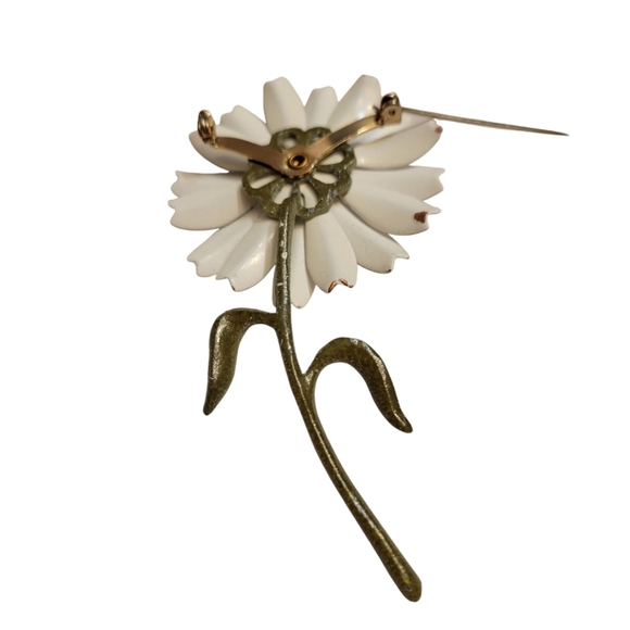 Vintage Metal Flower Brooch - Picture 4 of 7